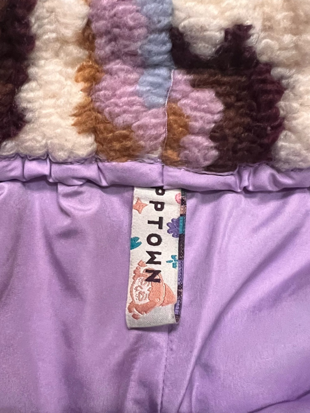 Fleece Crochet Print Shorts Cozy XS multicolor rare - Picture 5 of 8